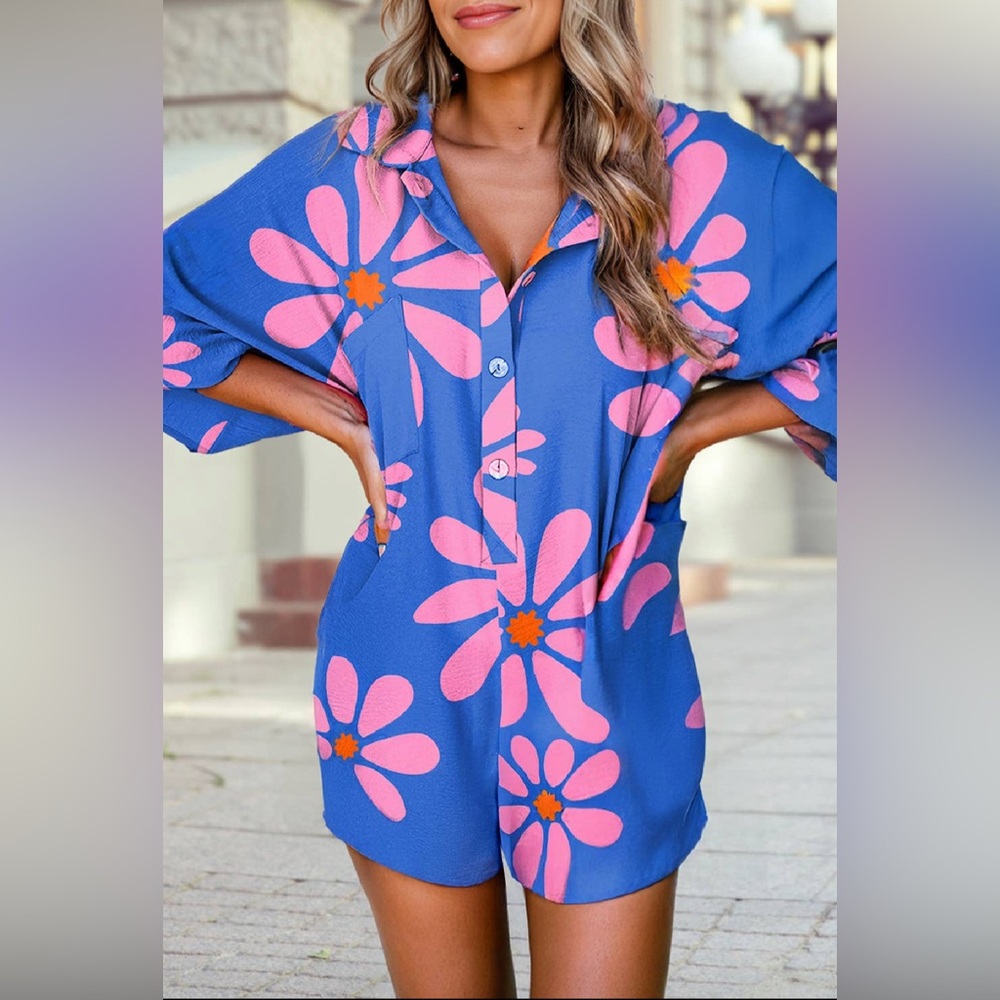 Flower Power Loose Print Romper